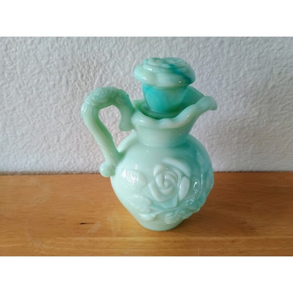 Vintage Avon 1986 Perfume Bottle Mint Green Victorian Style - No Dish - Picture 5 of 8